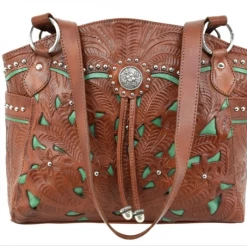 American West Handbags Ladies' American West Handbag Lady Lace Collection: Leather Western Half Moon Tote