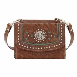 American West Handbags American West Handbag Lady Lace Collection: Leather Western Crossbody Wallet