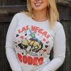 Original Cowgirl Clothing T-Shirts: Thermal Las Vegas Rodeo Ladies' 2 Original Cowgirl Clothing T-Shirts: Thermal Las Vegas Rodeo Ladies'