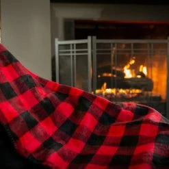 Denali Blankets Collection: Large Bunkhouse Plaid Red Decor
