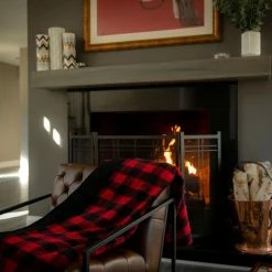 Denali Blankets Collection: Large Bunkhouse Plaid Red Decor