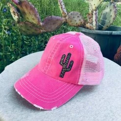 Ladies' Original Cowgirl Clothing Cap: Leopard Spots Cactus