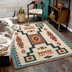 American Dakota Textiles Voices Collection: Old Crow Rust Area Rugs Decor