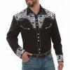 Scully Leather Company Men's Vintage Western Shirt Collection: Scully Gunfighter Black & White