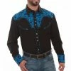 Scully Leather Company Men's Vintage Western Shirt Collection: Scully Gunfighter Black & Royal