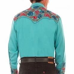 Scully Leather Company Men's Vintage Western Shirt Collection: Scully Gunfighter Turquoise