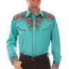 Scully Leather Company Men's Vintage Western Shirt Collection: Scully Gunfighter Turquoise