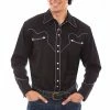 Scully Leather Company Men's Vintage Western Shirt Collection: Scully Classic Black & White