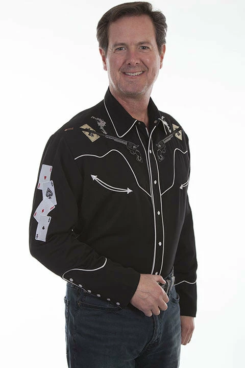 Scully Leather Company Men's Vintage Western Shirt Collection: Scully Fancy Shooting And Skulls 6 Scully Leather Company Men's Vintage Western Shirt Collection: Scully Fancy Shooting And Skulls