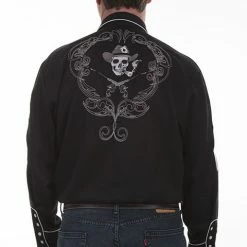 Scully Leather Company Men's Vintage Western Shirt Collection: Scully Fancy Shooting And Skulls