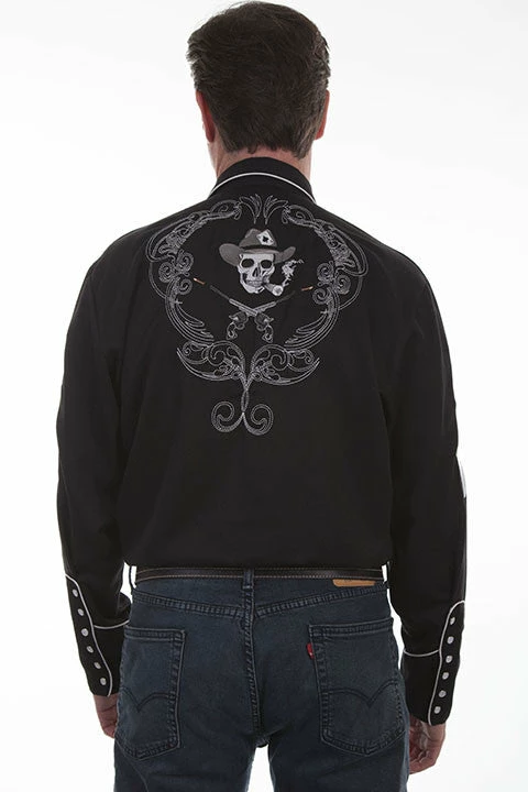 Scully Leather Company Men's Vintage Western Shirt Collection: Scully Fancy Shooting And Skulls 4 Scully Leather Company Men's Vintage Western Shirt Collection: Scully Fancy Shooting And Skulls