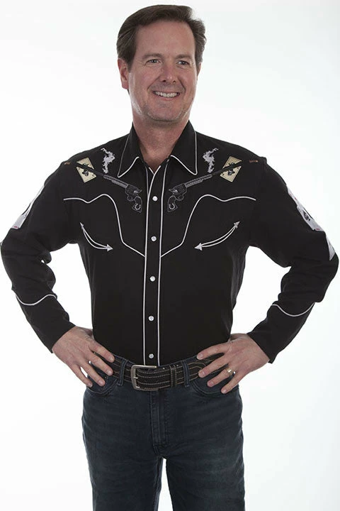 Scully Leather Company Men's Vintage Western Shirt Collection: Scully Fancy Shooting And Skulls 3 Scully Leather Company Men's Vintage Western Shirt Collection: Scully Fancy Shooting And Skulls