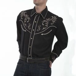 Scully Leather Company Men's Vintage Western Shirt Collection: Scully Floral Scrolls