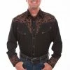 Scully Leather Company Men's Vintage Western Shirt Collection: Scully Embroidered Scroll Design