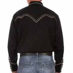 Scully Leather Company Men's Vintage Western Shirt Collection: Scully Embroidered Classic Design