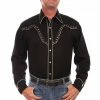 Scully Leather Company Men's Vintage Western Shirt Collection: Scully Embroidered Classic Design