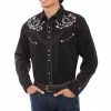 Scully Leather Company Men's Vintage Western Shirt Collection: Scully Embroidered Lucky Horseshoes & Roses 1 Scully Leather Company Men's Vintage Western Shirt Collection: Scully Embroidered Lucky Horseshoes & Roses