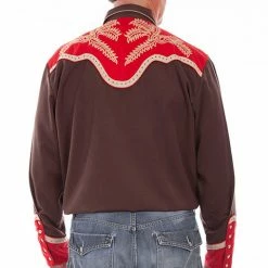 Scully Leather Company Men's Vintage Western Shirt Collection: Scully Embroidered Two Tone