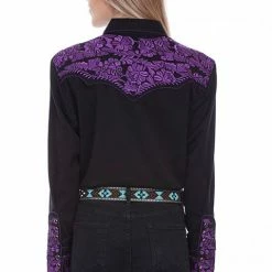 Scully Leather Company Ladies' Women's Vintage Western Shirt Collection: Scully Gunfighter Purple