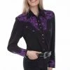 Scully Leather Company Ladies' Women's Vintage Western Shirt Collection: Scully Gunfighter Purple