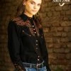 Scully Leather Company Women's Vintage Western Shirt Collection: Scully Gunfighter Black & Rust Ladies'