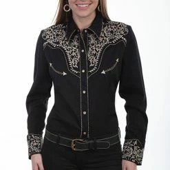 Scully Leather Company Ladies' Women's Vintage Western Shirt Collection: Scully Scroll Embroidery