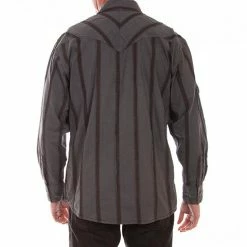 Scully Leather Company Men's Signature Shirt Collection: Charcoal Print
