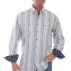 Scully Leather Company Men's Signature Shirt Collection: Contrasting Star Print