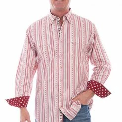 Scully Leather Company Men's Signature Shirt Collection: Contrasting Star Print