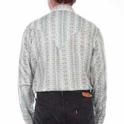 Scully Leather Company Men's Signature Shirt Collection: Tencel Stripe Sage