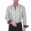 Scully Leather Company Men's Signature Shirt Collection: Tencel Stripe Sage