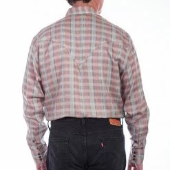 Scully Leather Company Men's Signature Shirt Collection: Tencel Plaid Coral
