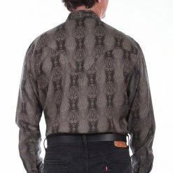 Scully Leather Company Men's Signature Shirt Collection: Tencel Stripe Brown