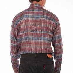 Scully Leather Company Men's Signature Shirt Collection: Tencel Stripe Brick