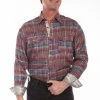 Scully Leather Company Men's Signature Shirt Collection: Tencel Stripe Brick