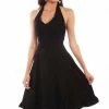 Scully Leather Company Women's Cantina Collection Dress: Halter Style With Ruffle Hem Black