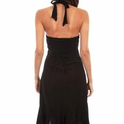 Scully Leather Company Women's Cantina Collection Dress: Halter Style With Ruffle, Black Ladies'