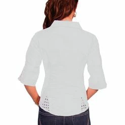 Scully Leather Company Women's Cantina Collection Top: Elbow Sleeve With Soutache Trim Ladies'