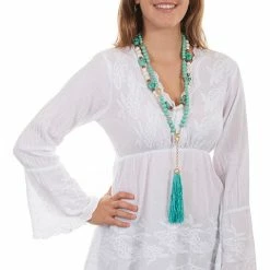 Scully Leather Company Ladies' Women's Cantina Collection Top: Pullover Long Bell Sleeves