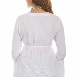 Scully Leather Company Ladies' Women's Cantina Collection Top: Pullover Long Bell Sleeves