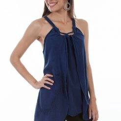Scully Leather Company Ladies' Women's Cantina Collection Top: Rope Strap Tank