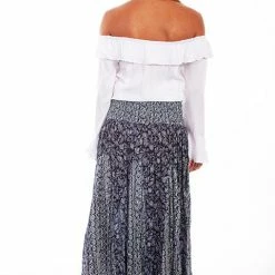 Scully Leather Company Women's Cantina Collection Skirt: Maxi Length Blue Print