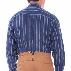 Scully Leather Company Men's Western Shirt Collection: Scully Rangewear Band Collar Stripe