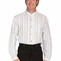 Scully Leather Company Men's Western Shirt Collection: Scully Rangewear Band Collar Stripe