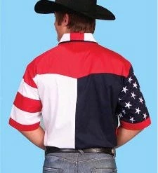 Scully Leather Company Men's Western Shirt Collection: Scully Show Your Stars & Stripes Short Sleeves