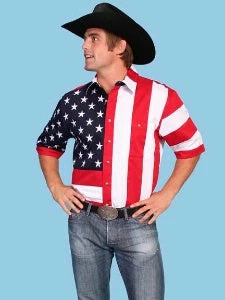 Scully Leather Company Men's Western Shirt Collection: Scully Show Your Stars & Stripes Short Sleeves 5 Scully Leather Company Men's Western Shirt Collection: Scully Show Your Stars & Stripes Short Sleeves