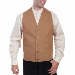 Scully Leather Company Men's Western Vest Collection: Rangewear Canvas No Lapel