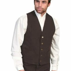 Scully Leather Company Men's Western Vest Collection: Rangewear Canvas No Lapel