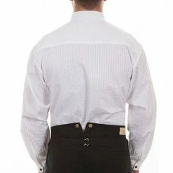 Scully Leather Company Men's Western Shirt Collection: Scully Rangewear Band Collar, Stripes