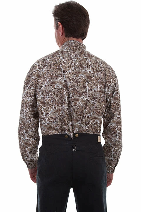 Scully Leather Company Men's Western Shirt Collection: Scully Rangewear Paisley Brown 4 Scully Leather Company Men's Western Shirt Collection: Scully Rangewear Paisley Brown
